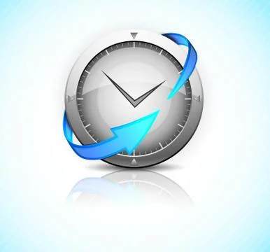 Clock with arrow Stock Illustration