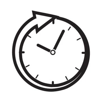 Clock with arrow Stock Illustration
