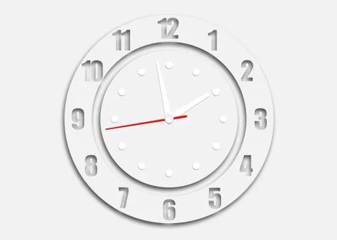 Clock with arrows and numerals isolated Stock Illustration