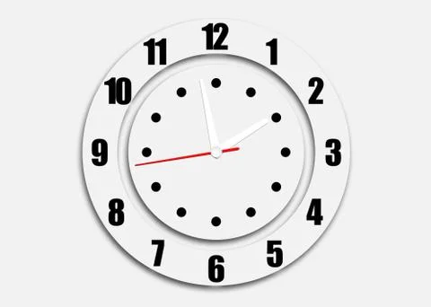 Clock with arrows and numerals isolated Stock Illustration