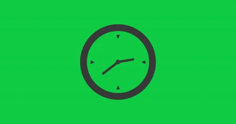 Clock arrows walking fast. Stopwatch icon animation. Green chroma key. Twenty Stock Footage 154738861