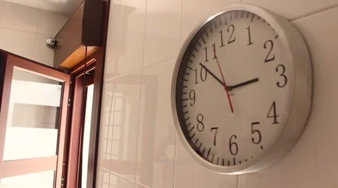 The clock on the background of the door to the terrace Stock Footage 65302293