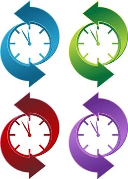 Clock backwards Stock Illustration
