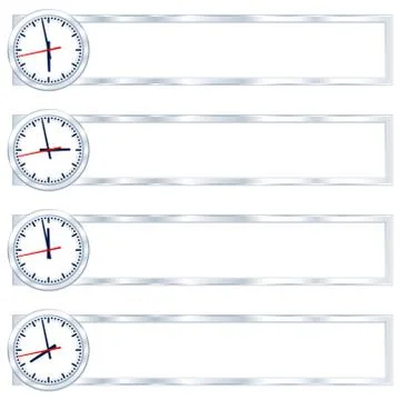 Clock banner set 스톡 일러스트
