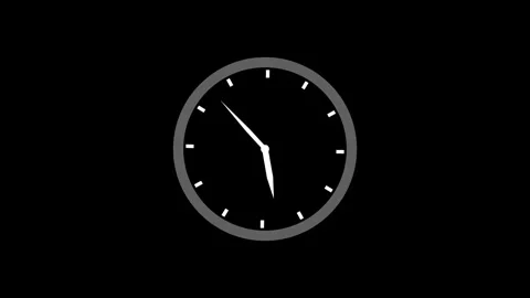 Clock bar, 12 hour simple clock bar black background. Stock Footage 336977624