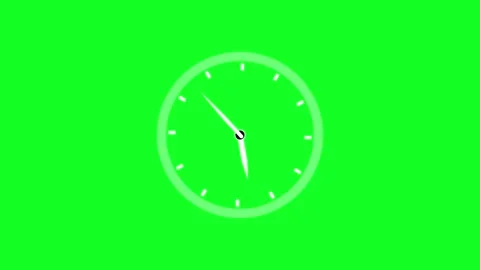Clock bar, 12 hour simple clock bar green background. Stock Footage 336977625