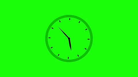 Clock bar, 12 hour simple clock bar green background. Stock Footage 336977626