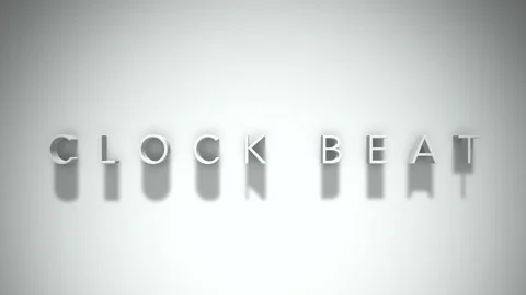 Clock beat 3D title animation with shadows on a white background Stock Footage 297381167