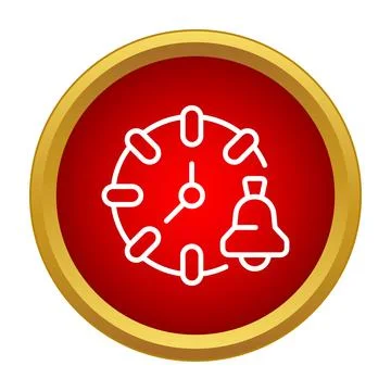 Clock with bell icon representing alarm and schedule 库存插图