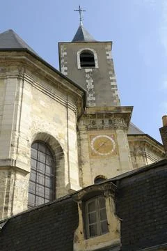 Clock on bell tower, glise Saint-Pierre (ancienne chapelle du collge des Jsui Stock Photos
