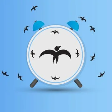 Clock bird Stock Illustration