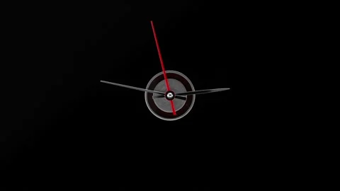 Clock.on black background Video stock 318307738