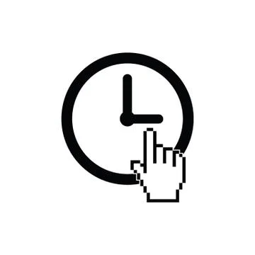 Clock - black vector icon, clock setting icon. time icon Stock Illustration