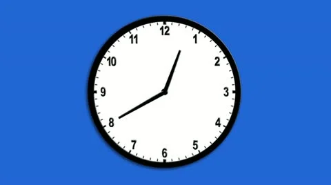 Clock with blue screen Stock Footage 20438749