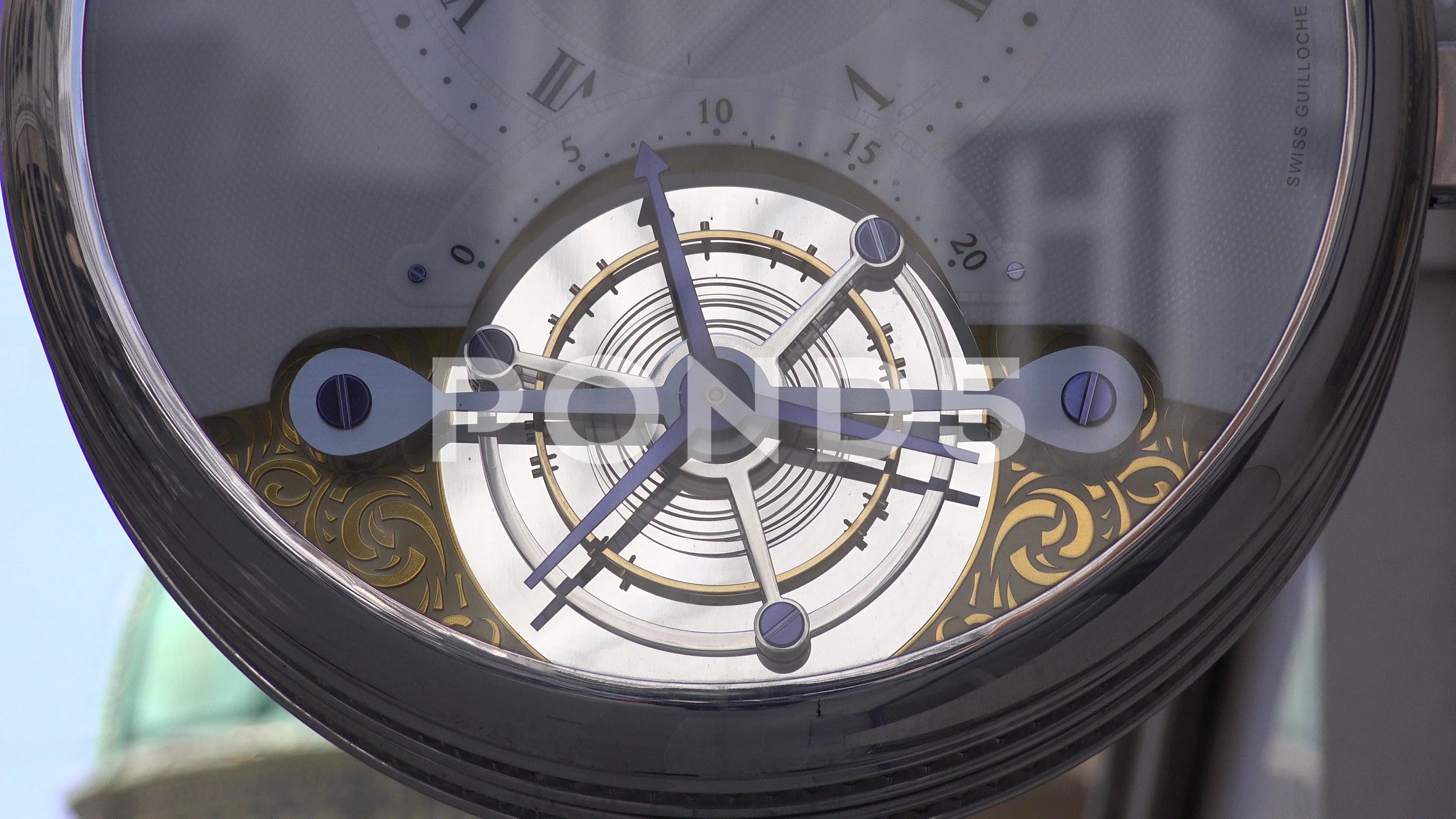 Clock Breguet on the wall of the store Vienna Austria stock footage