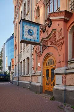 A clock on a building in Kyiv Stock-Fotos