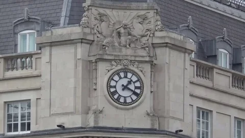 A clock on building in London Stock Footage 81762141