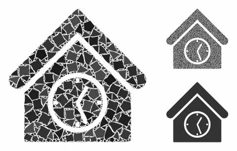 Clock building Mosaic Icon of Bumpy Items Ilustración de archivo