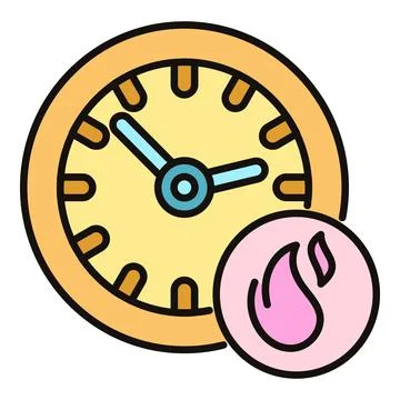 Clock burning time icon representing urgency and deadline Stock Illustration