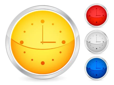 Clock button Stock Illustration