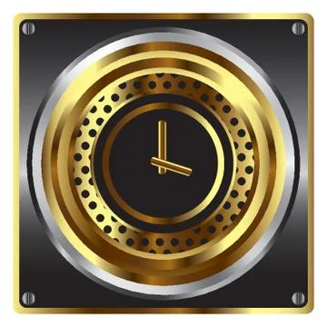 Clock Button Illustrazione stock