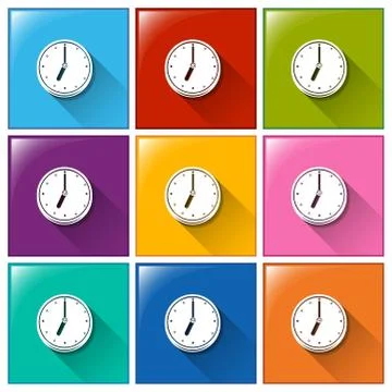 Clock buttons Stock Illustration