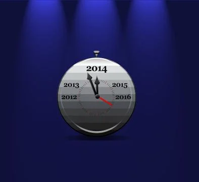 Clock calendar 2014. Stock Illustration