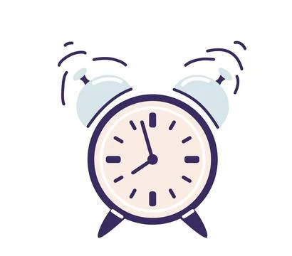 Clock is calling vector illustration. Time alarm isolated on white background 스톡 일러스트
