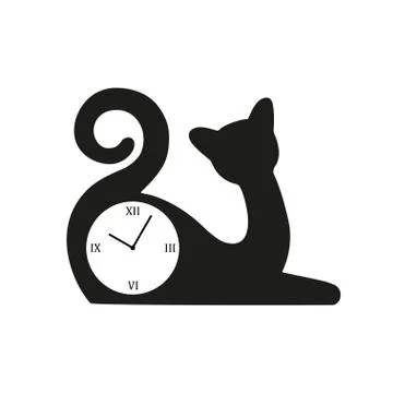 Clock cat Stock Illustration