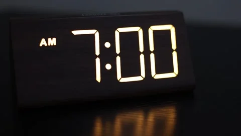 Clock Changes Time To 7 AM Stock Footage 320586248