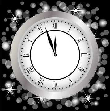 Clock on a christmas background Stock-Illustration
