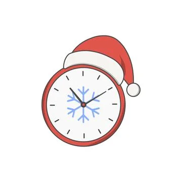 Clock Christmas illustration Illustrazione stock