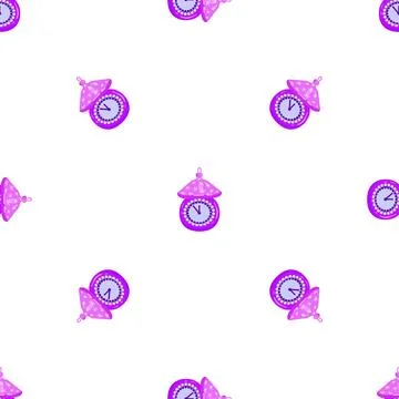 Clock Christmas tree toy pattern seamless vector Illustrazione stock