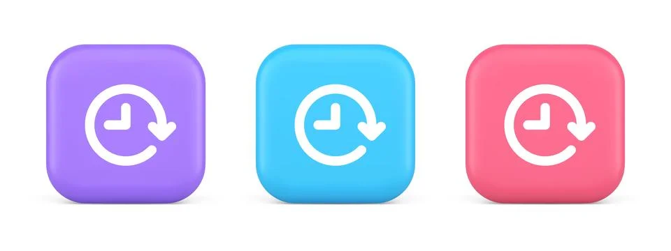 Clock in circle arrow button time countdown deadline chronometer 3d realist.. Stock Illustration