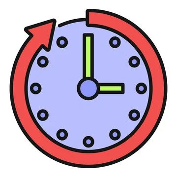 Clock with circular arrow indicating time past concept Stock Illustration