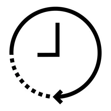 Clock circular icon in line style, clock hand. Circular icon for time tracking Stock Illustration