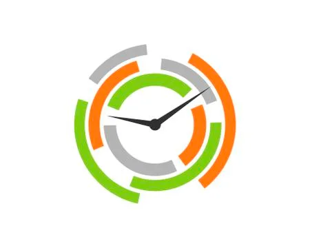 Clock with circular lens line Stock Illustration