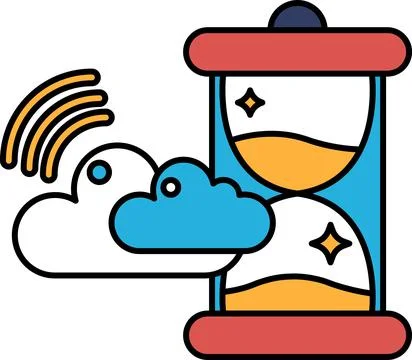 A clock with a cloud in the background 스톡 일러스트