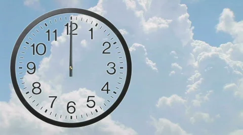 Clock With Clouds Time Lapse 02 Video stock 366616