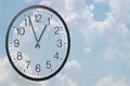 Clock With Clouds Time Lapse 02 Footage