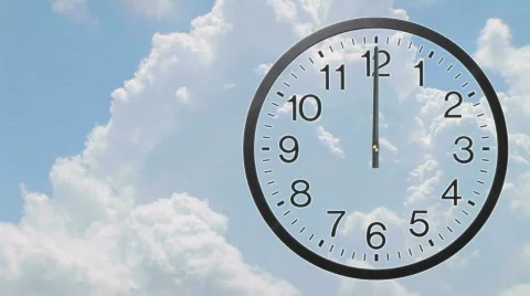 Clock With Clouds Time Lapse 03 Video stock 366784