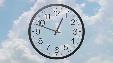 Clock With Clouds Time Lapse Stock Footage 8599249