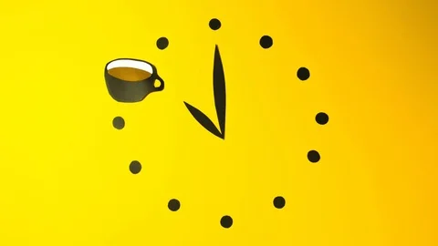 Clock coffe time drink time Stock Footage 119108063