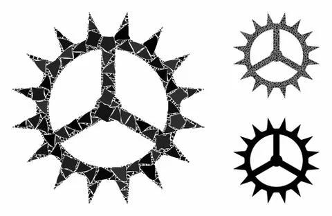Clock cog Mosaic Icon of Rough Parts Stock Illustration