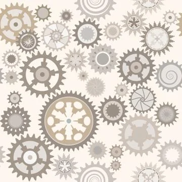 Clock cogwheels. Retro Seamless pattern. 스톡 일러스트