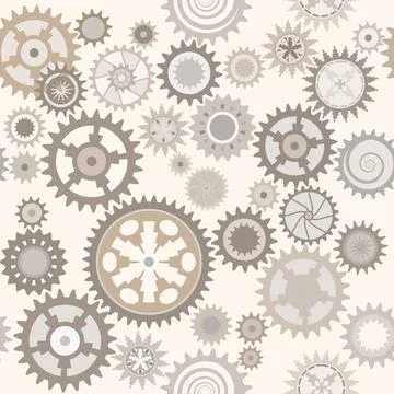 Clock cogwheels. Retro Seamless pattern. Clock cogwheels. Pale background.... Stock Photos