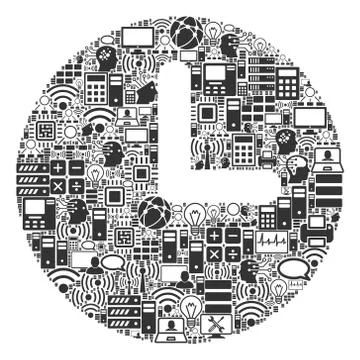 Clock Collage Icon for BigData and Computing Stock Illustration