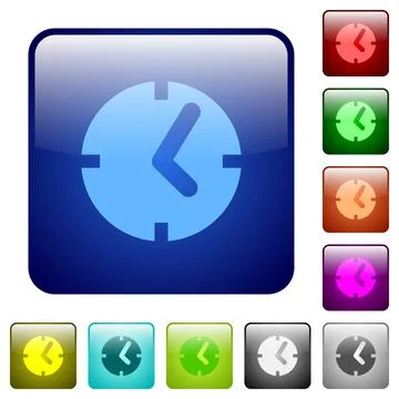 Clock color square buttons Stock Illustration