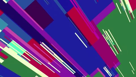Clock colorful squares lines purple blue abstract many Stock Footage 337030012