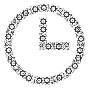 Clock Composition of Cog Stock-Illustration